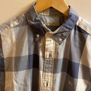 Burberry blue / white slim fit shirt
